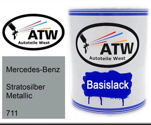 Mercedes-Benz, Stratosilber Metallic, 711: 1L Lackdose, von ATW Autoteile West.